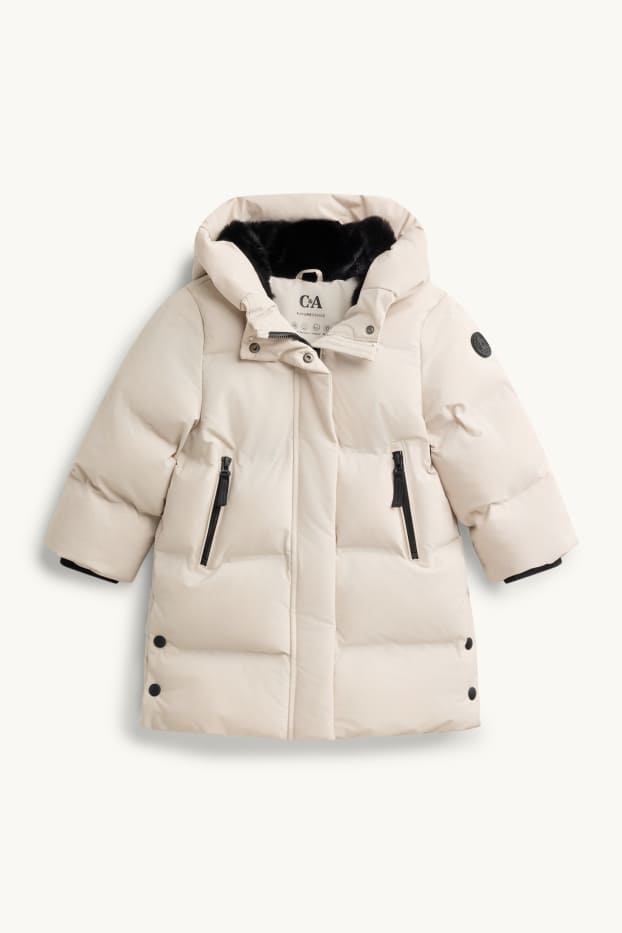 Kinder Mädchen - Funktions-Steppjacke mit Kapuze - gefüttert - cremeweiß
