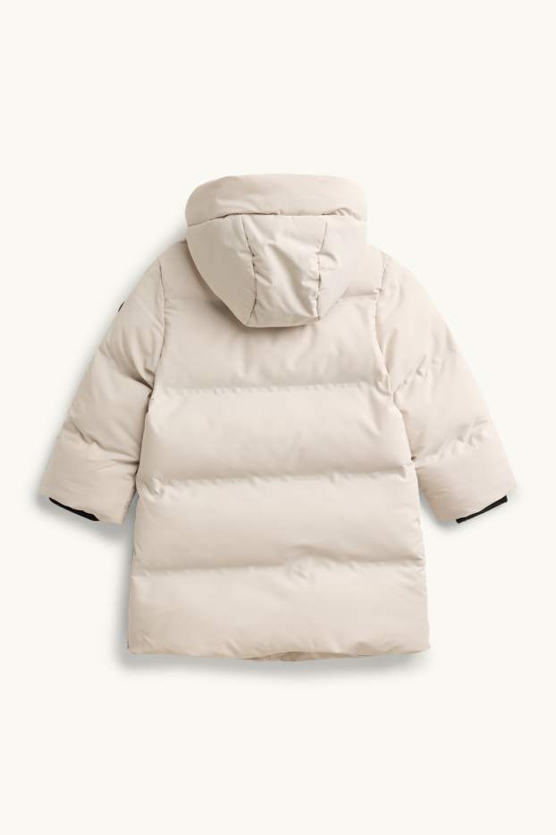 Kinder Mädchen - Funktions-Steppjacke mit Kapuze - gefüttert - cremeweiß