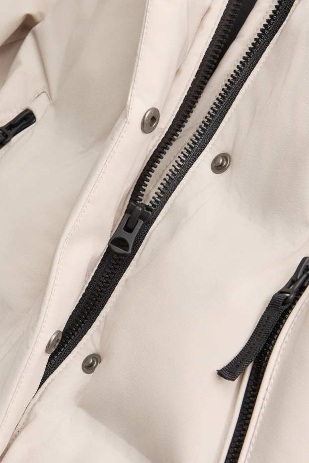 Kinder Mädchen - Funktions-Steppjacke mit Kapuze - gefüttert - cremeweiß