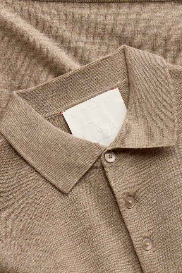 Herren - Merino-Pullover - beige-melange