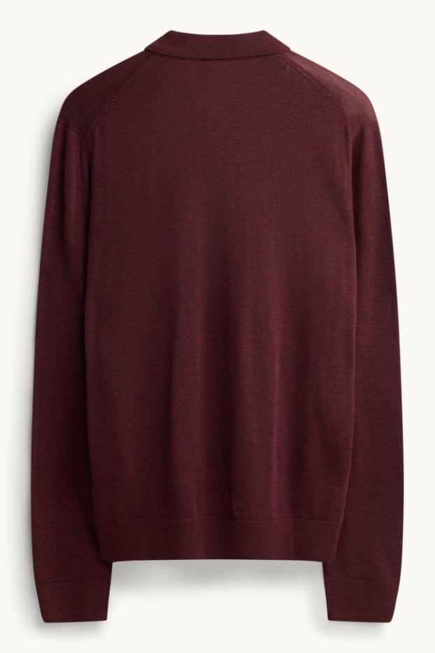 Herren - Merino-Pullover - bordeaux