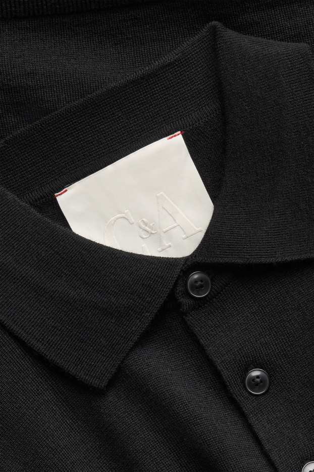 Herren - Merino-Pullover - schwarz