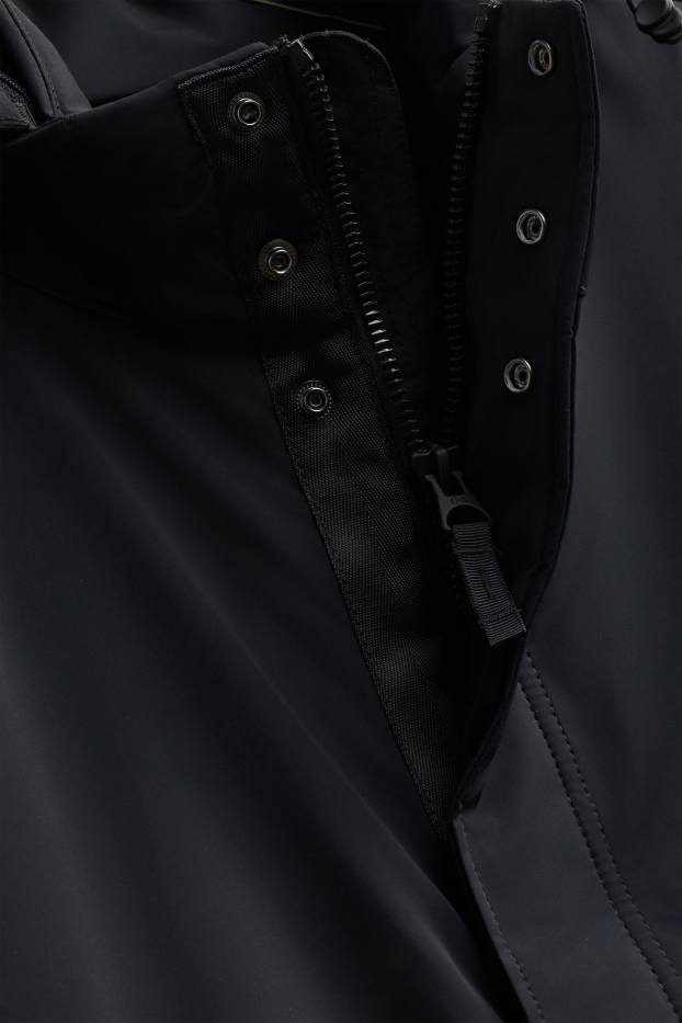Hommes - Parka à capuche - doublée - finition déperlante - noir