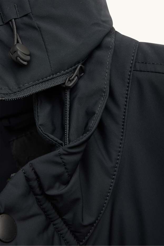 Hommes - Parka à capuche - doublée - finition déperlante - noir