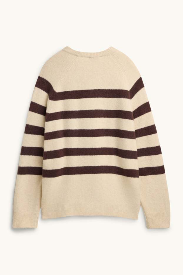 Donna - Maglione - righe - beige / marrone