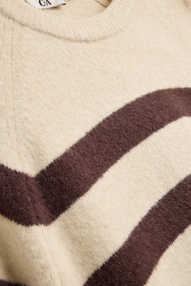 Donna - Maglione - righe - beige / marrone