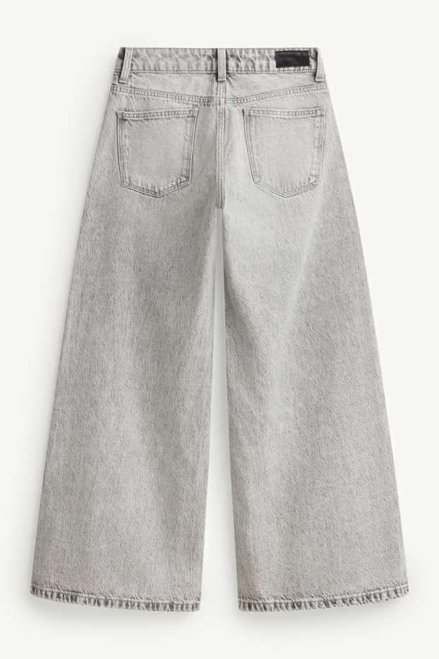 Děti - dívky - Wide leg jeans - džíny - světle šedé