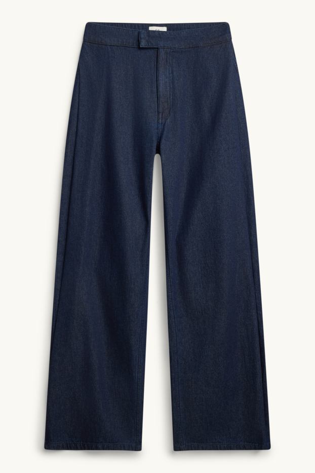 Damen - Wide Leg Jeans - Mid Waist - dunkeljeansblau