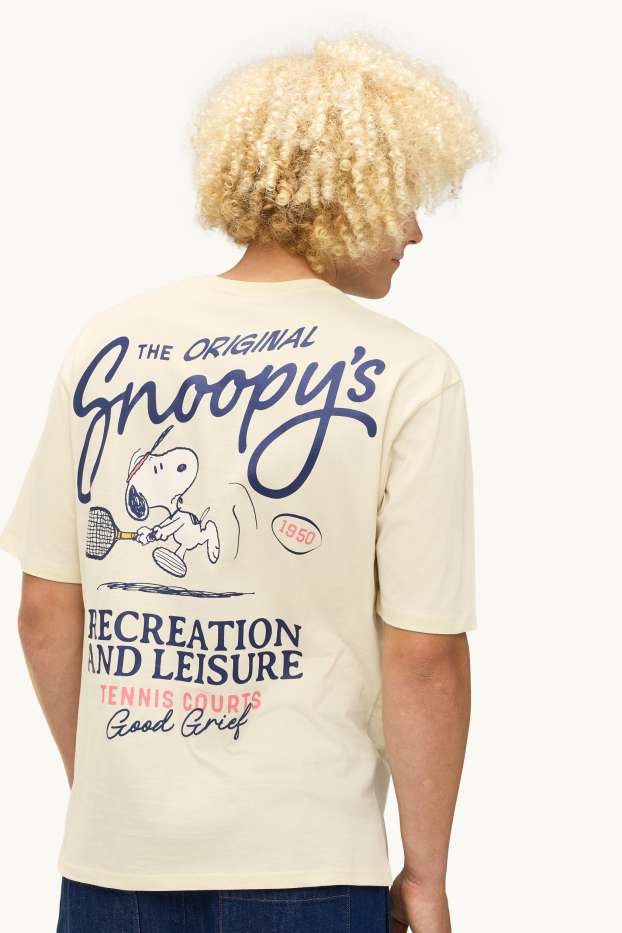 Herren - T-Shirt - Oversized - Snoopy - cremefarben