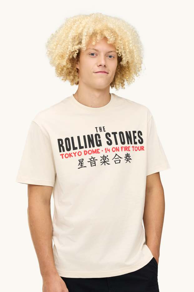 Herren - T-Shirt - Relaxed Fit - Rolling Stones - beige