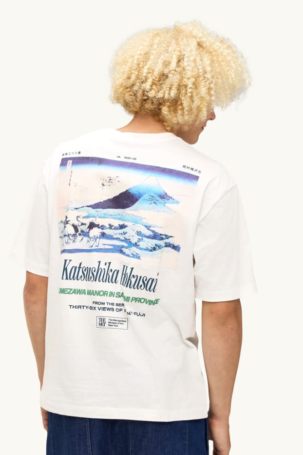 Home - Samarreta de màniga curta - oversized - Katsushika Hokusai - blanc