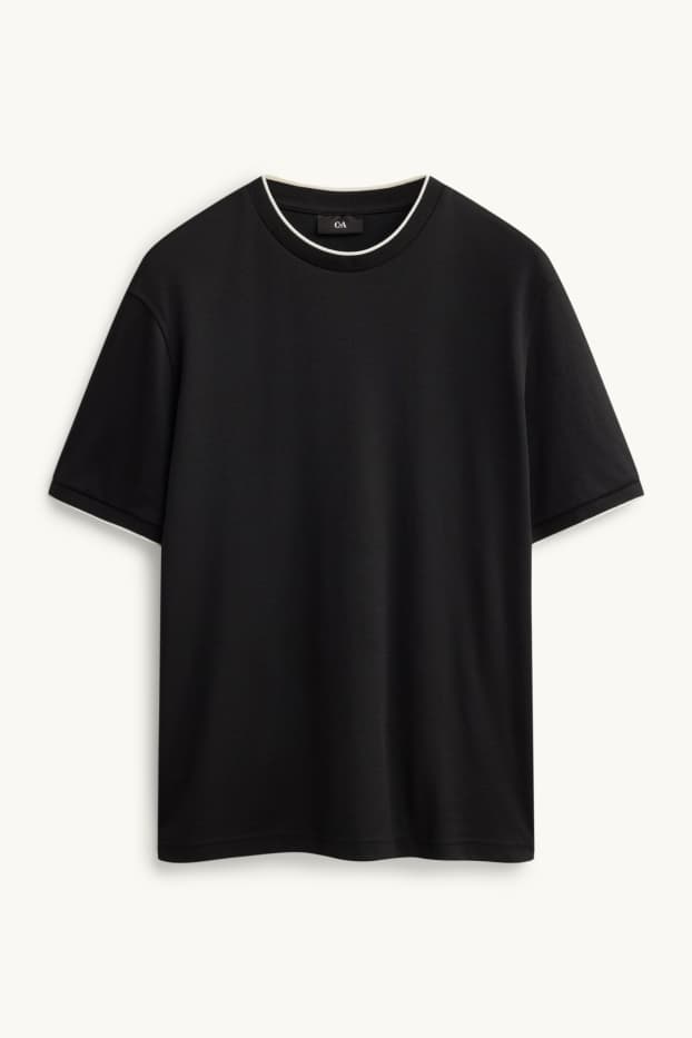 Hommes - T-shirt - regular fit - noir / blanc