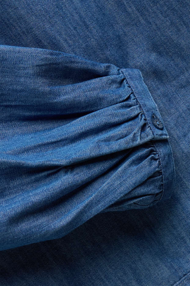 Women - Denim blouse - blue denim