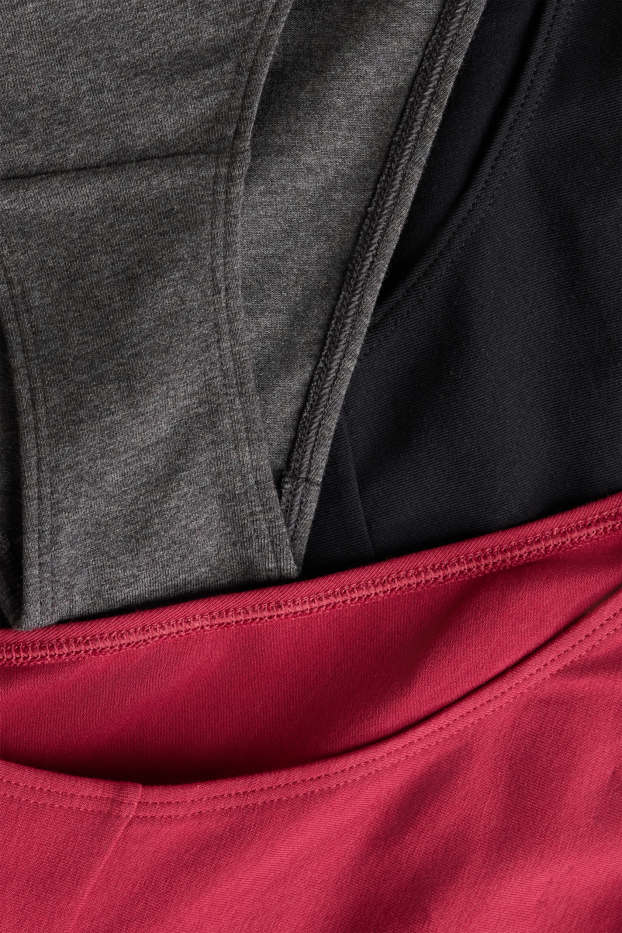 Donna - Confezione da 3 - slip - rosso / nero