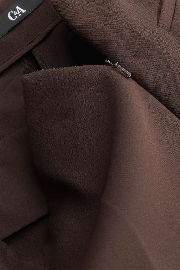 Dona - Pantalons de tela - high waist - wide leg - marró fosc