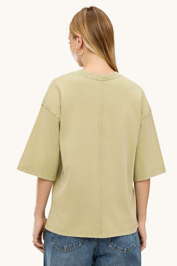 Dames - T-shirt - oversized - lichtgroen