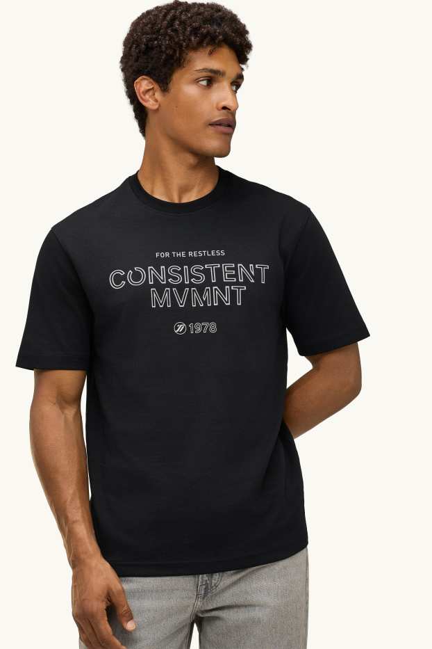 Uomo - T-shirt - relaxed fit - nero