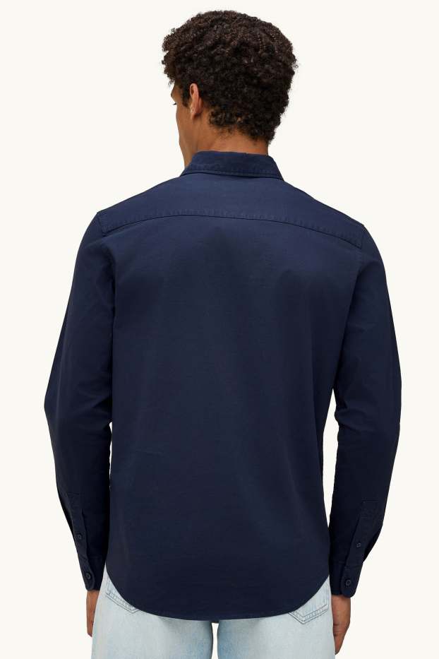Uomo - Camicia - regular fit - collo all'italiana - blu scuro