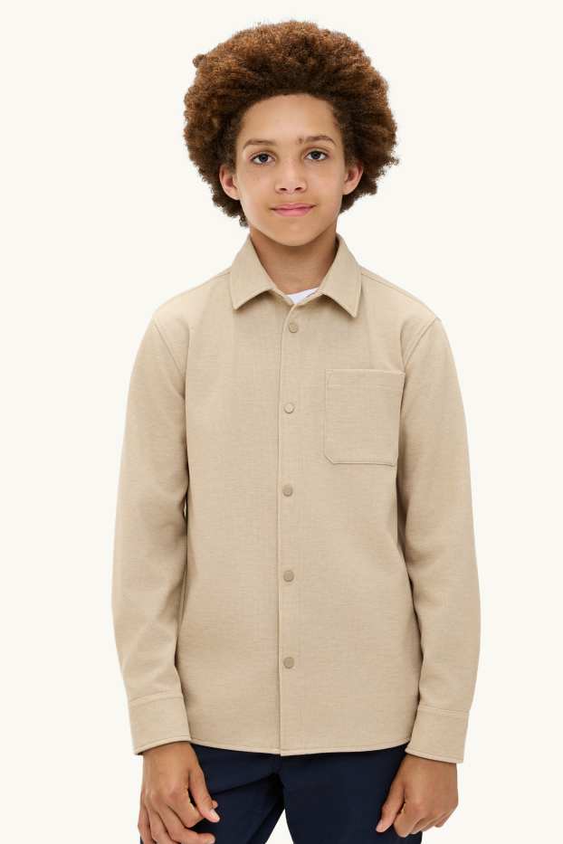 Kinder Buben - Hemdjacke - hellbraun