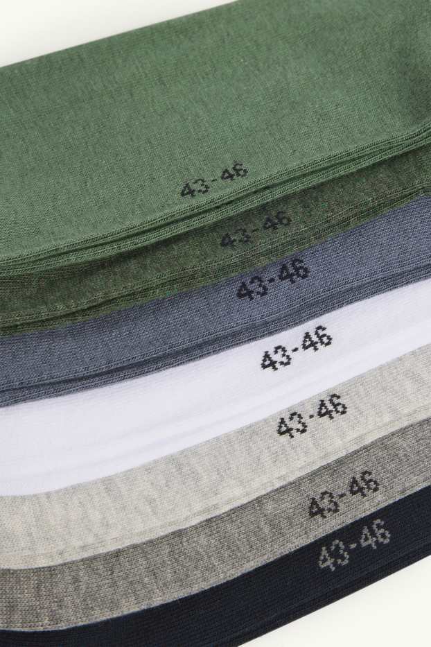 Uomo - Confezione da 7 - calzini corti - grigio / verde