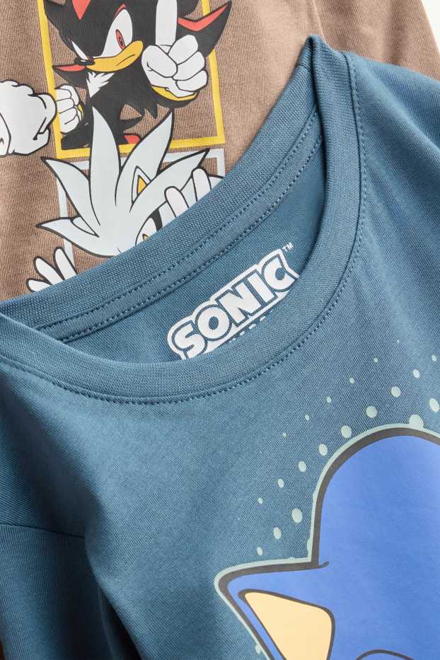 Kinder Jungen - Multipack 2er - Sonic - Langarmshirt - braun / blau