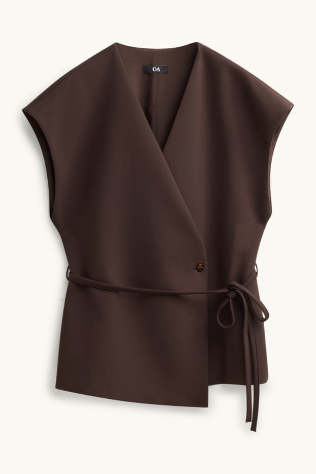 Women - Business waistcoat - regular fit - dark brown