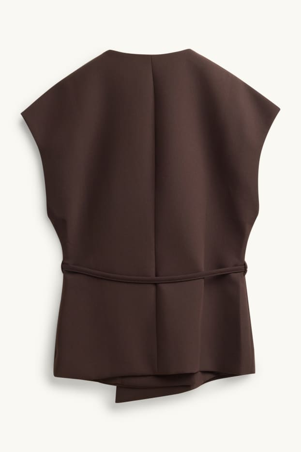 Women - Business waistcoat - regular fit - dark brown