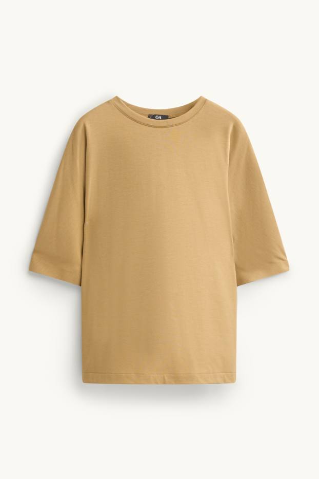 Femmes - T-shirt - relaxed fit - marron clair