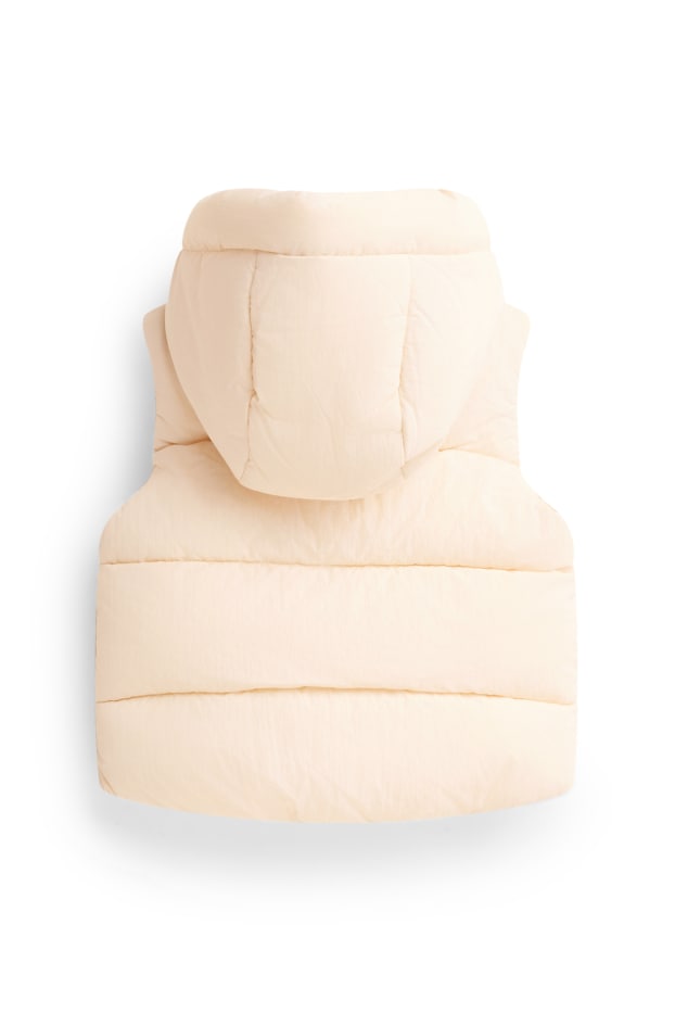 Baby Mädchen - Baby-Steppweste mit Kapuze - wasserabweisend - beige