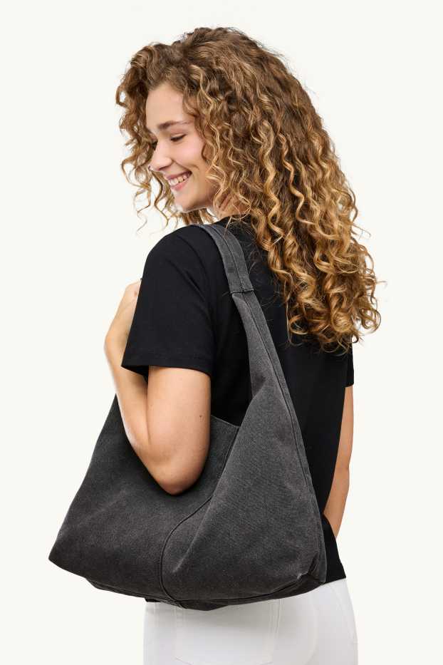Dámské - Velká kabelka shopper - antracitová