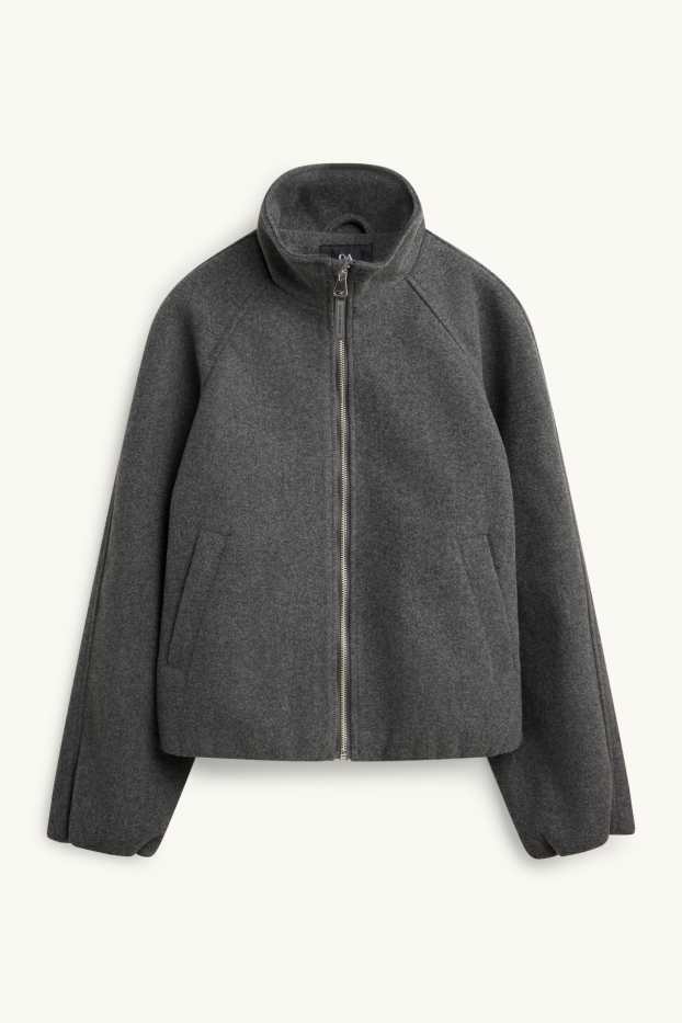 Bambine - Giacca bomber - foderata - grigio scuro