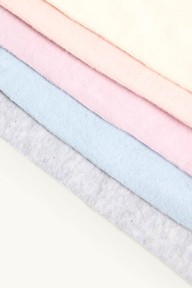 Enfants filles - Lot de 5 paires - collants - rose pâle / bleu clair