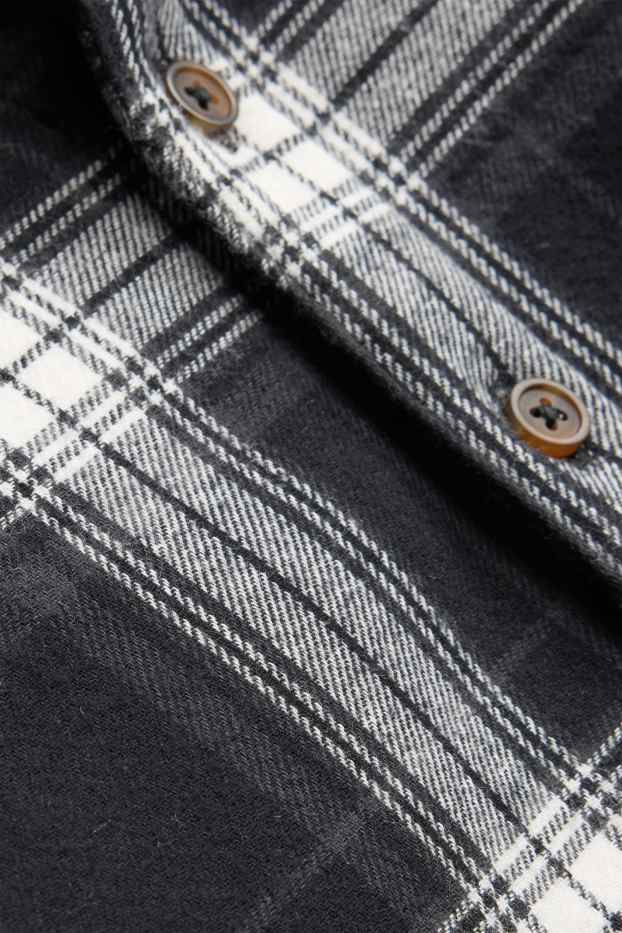Nen - Sobrecamisa de franel·la - folrada - de quadres - negre/blanc