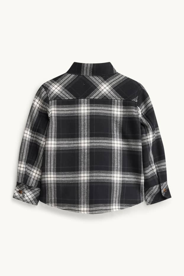 Nen - Sobrecamisa de franel·la - folrada - de quadres - negre/blanc