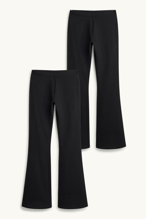 Kinder Mädchen - Multipack 2er - Flared Leggings - schwarz