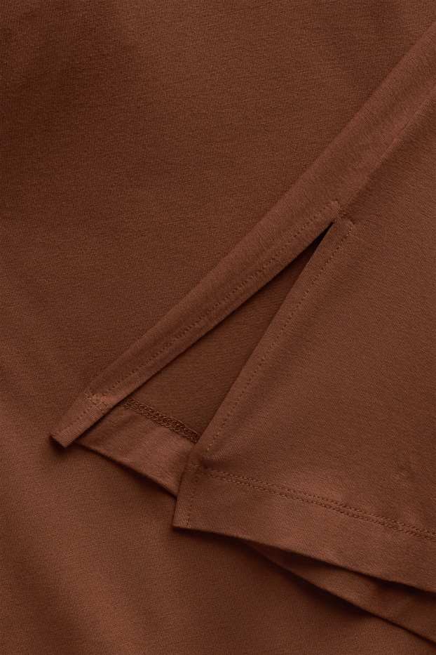 Femmes - T-shirt à encolure en V - relaxed fit - rouille
