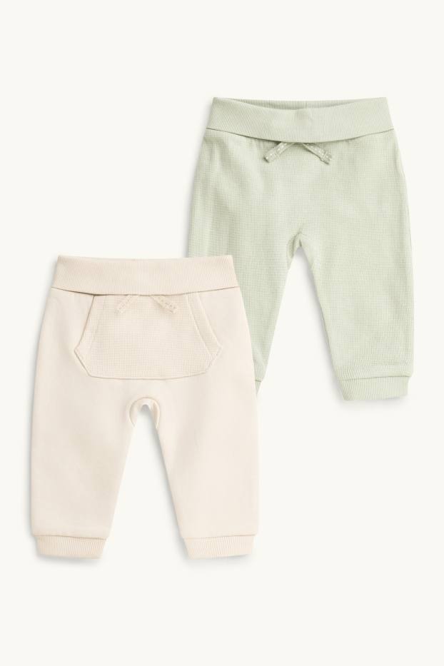 Nadó nen - Paquet de 2 - pantalons per a nounat - texturats - beix/verd