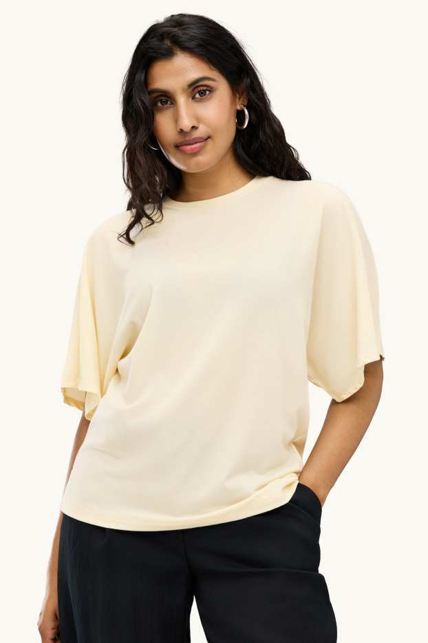 Femmes - T-shirt - relaxed fit - crème