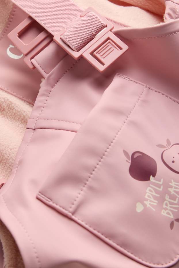 Bébés filles - Pomme - pantalon de pluie bébé - doublé - imperméable - rose