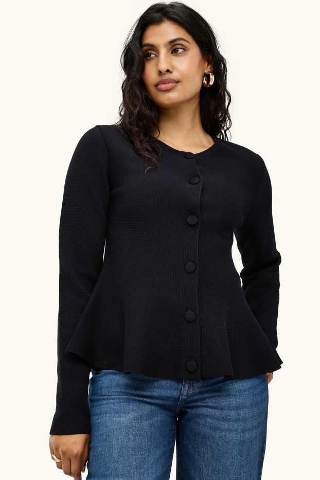 Femei - Cardigan tricotat - negru