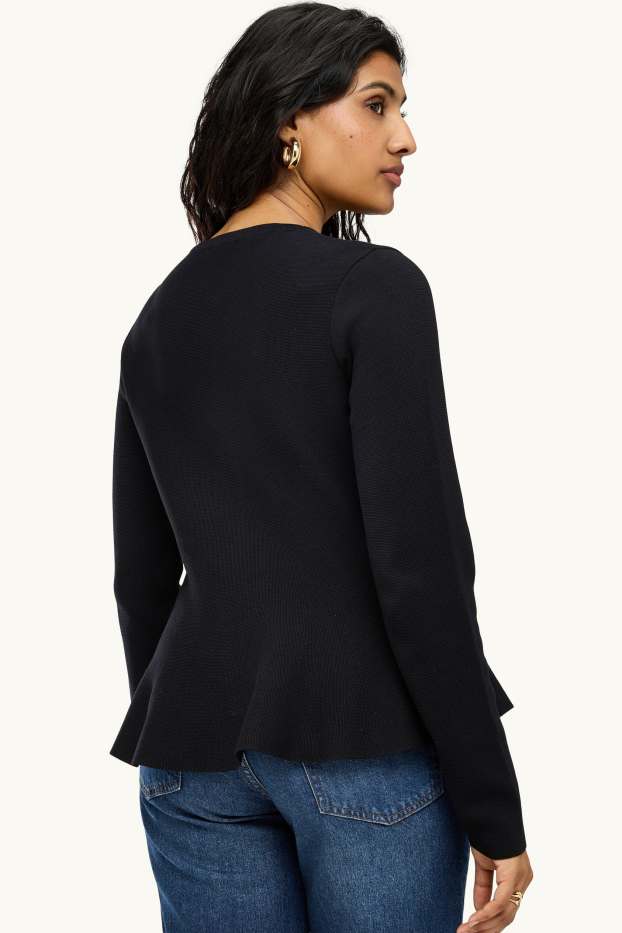 Femei - Cardigan tricotat - negru