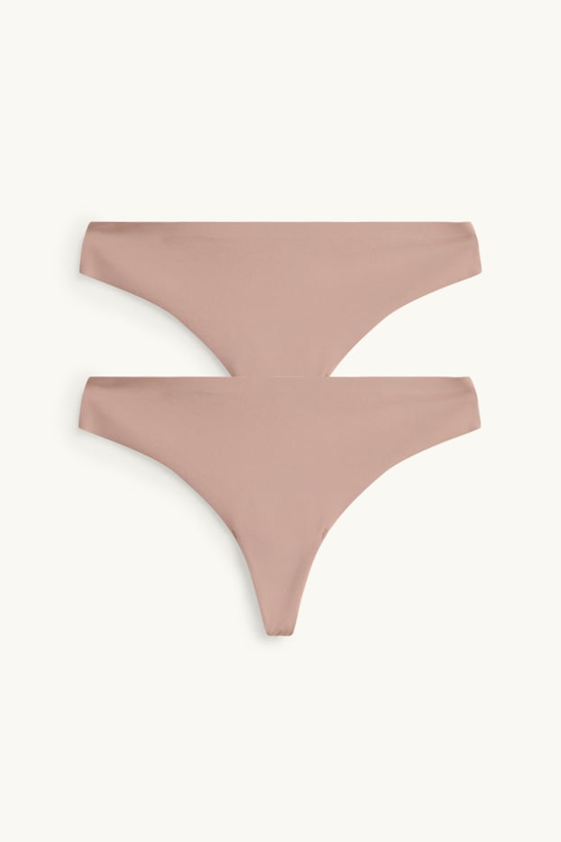 Damen - Multipack 2er - Invisible String - nougatfarben