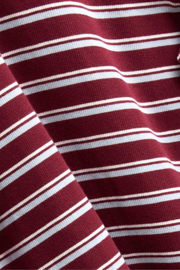 Dona - Samarreta de mànigues llargues - slim fit - de ratlles - bordeus/blanc