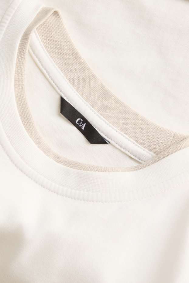 Hommes - T-shirt - regular fit - look 2-en-1 - blanc