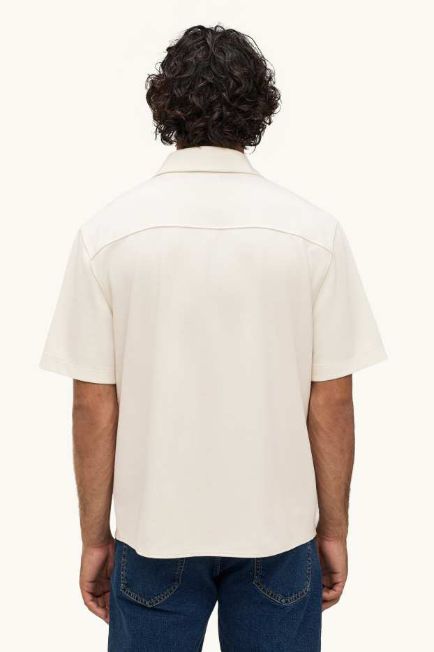Home - Camisa - relaxed fit - Kent - texturada - blanc