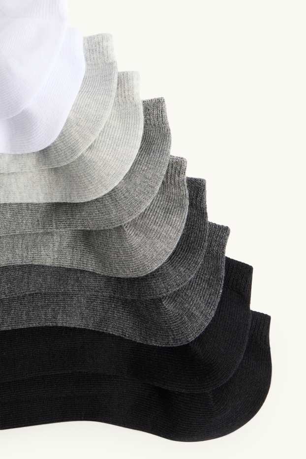 Hommes - Lot de 5 paires - socquettes - noir / gris