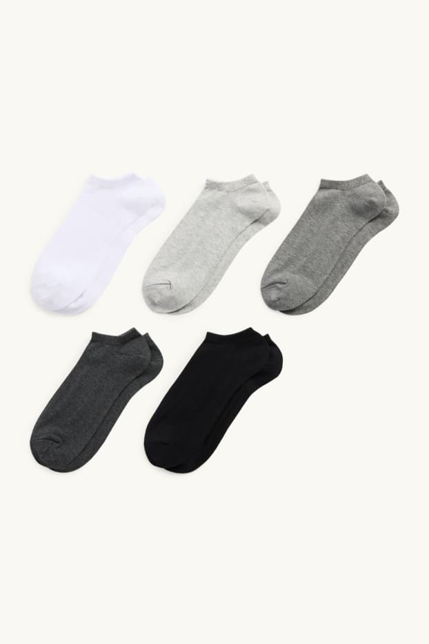 Hommes - Lot de 5 paires - socquettes - noir / gris