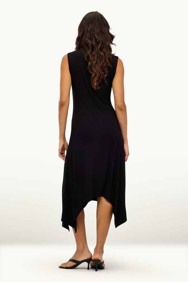 Damen - Kleid mit Viskose - Straight Fit - schwarz