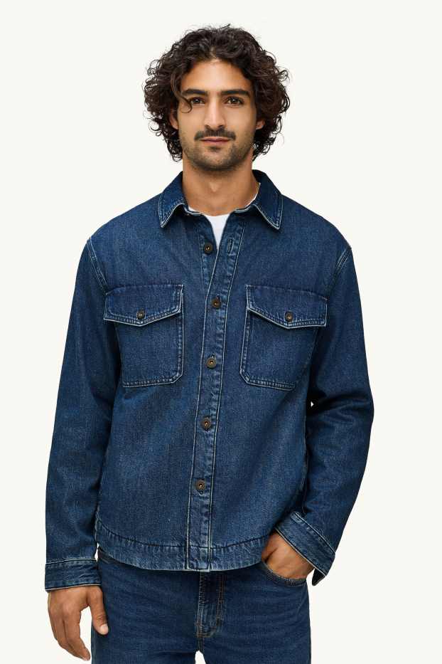 Uomo - Giacca camicia di jeans - relaxed fit - jeans blu scuro