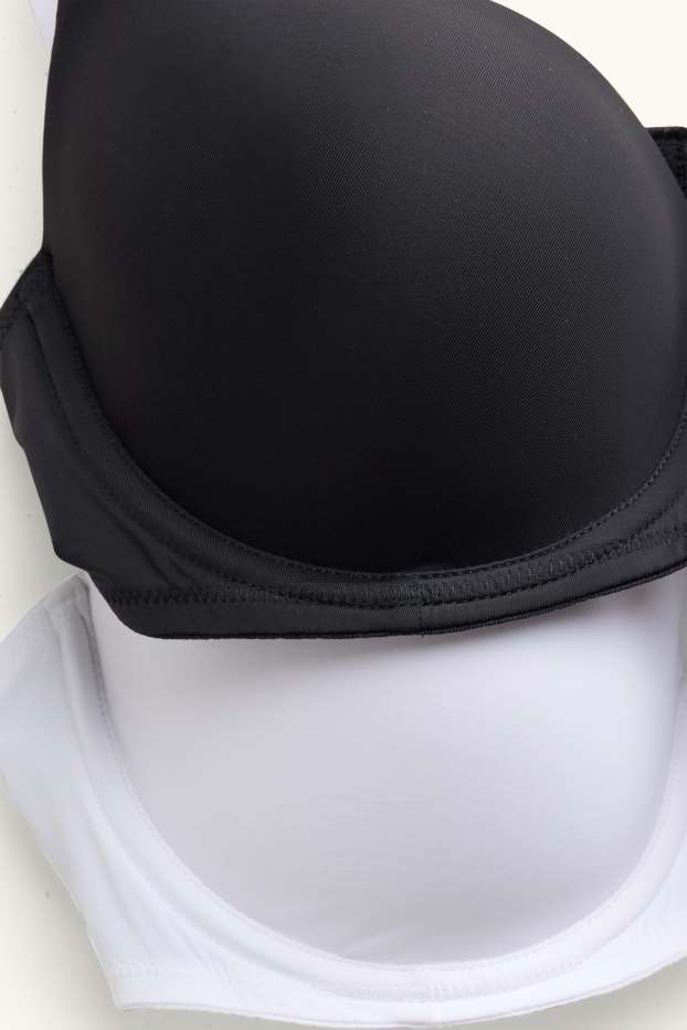 Dona - Paquet de 2 - sostenidor amb cèrcols - FULL COVERAGE - embuatats - blanc/negre